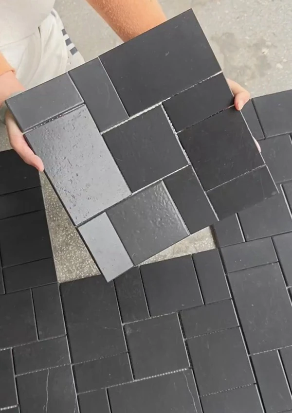 Black Marble Leather Tiles