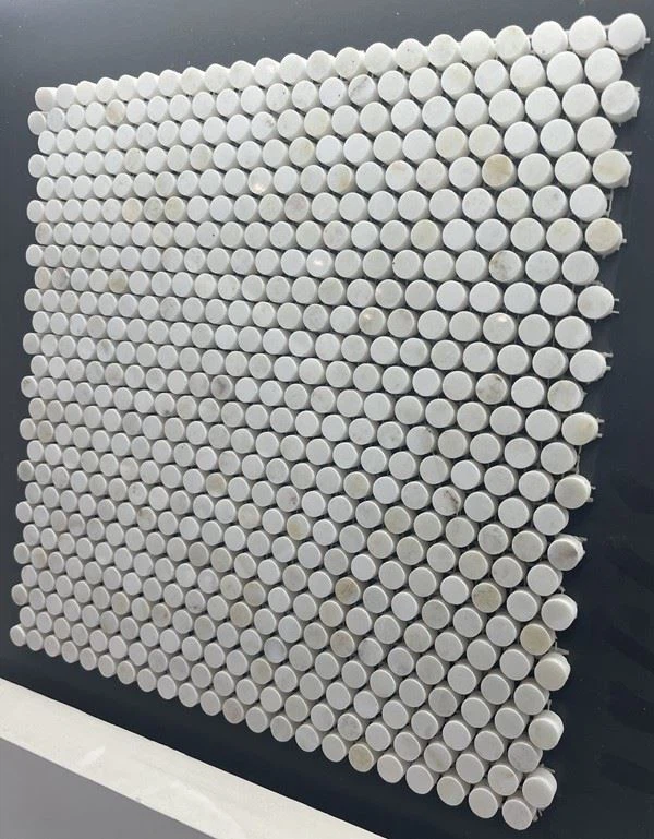 Calacatta Gold Marble Penny Round Mosaic