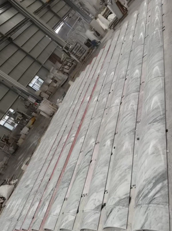 Curved Bianco Carrara Marble Cover Slab