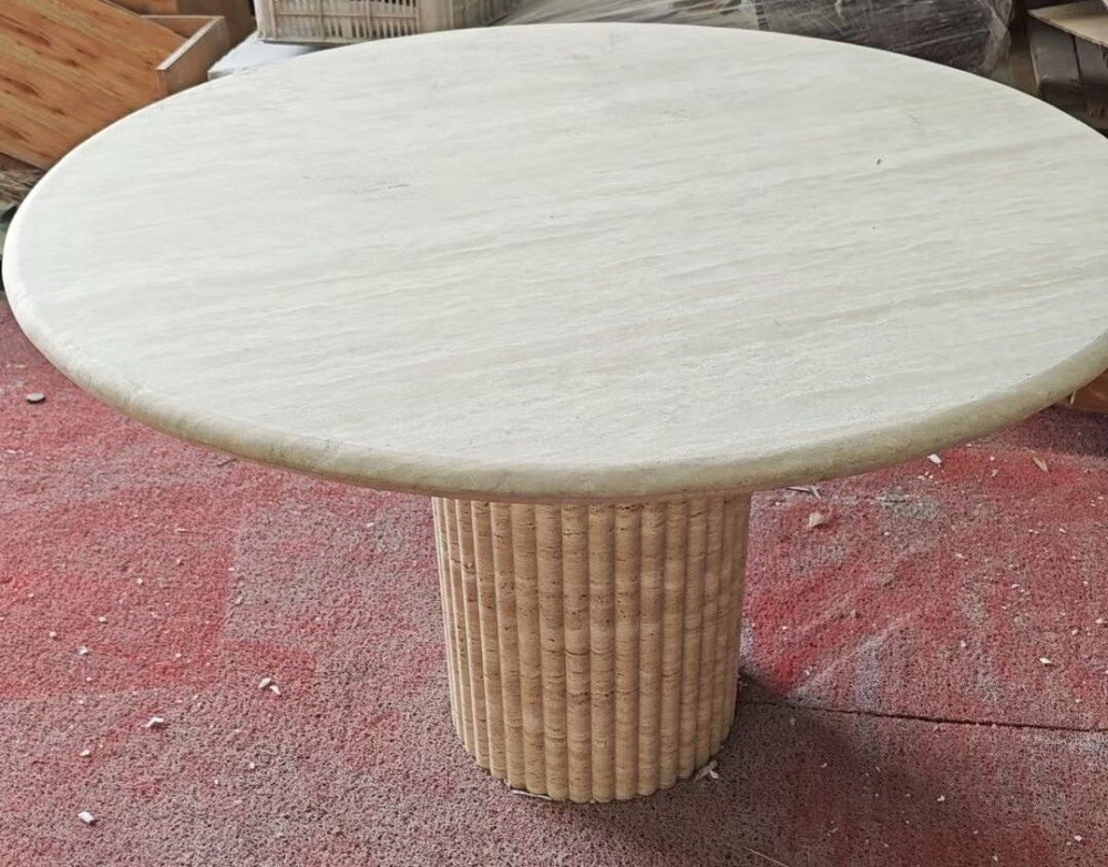 honed Round Travertine Dining Table honed Round Travertine Dining Table